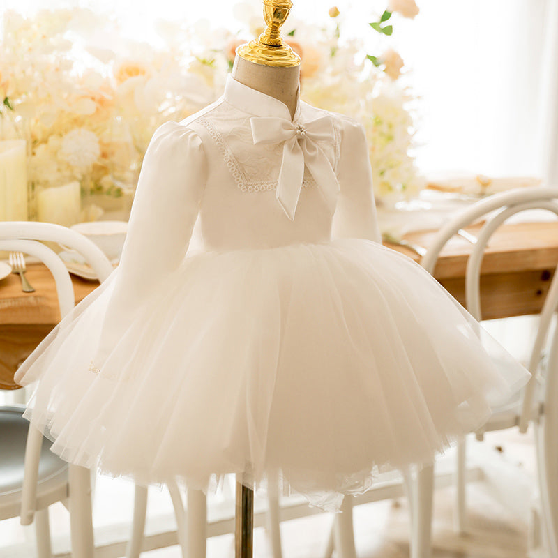 fitted lace wedding dress Baby Girl White Elegant Long Sleeve Flower Girl Dress Toddler Formal P marryshe fitted lace wedding dress Baby Girl White Elegant Long Sleeve Flower Girl Dress Toddler Formal P marryshe