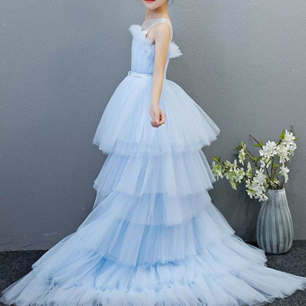 Baby Girl Dress Children Elegant Pageant Lace Birthday Princess Trailing Dress