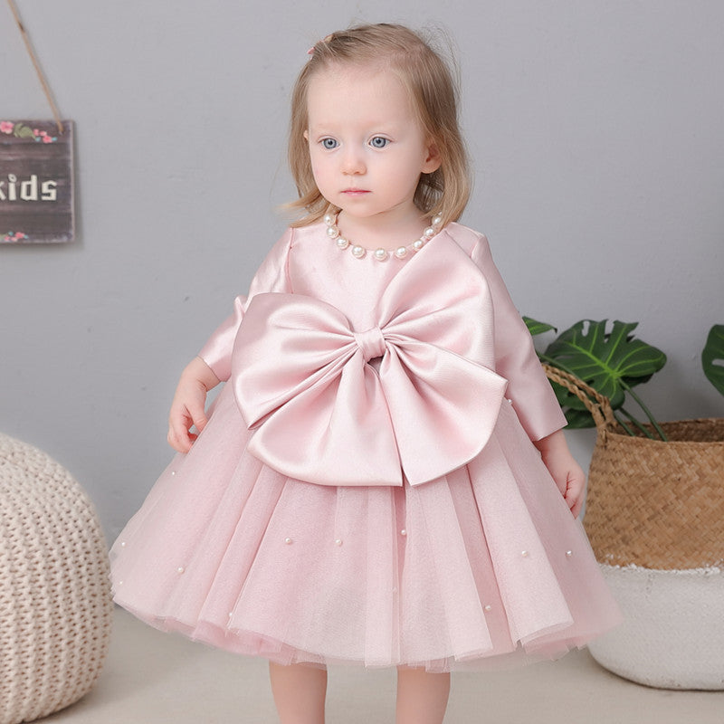 Baby Girl Bow Formal Princess Dress Toddler Birthday Party Dress Girl Formal Princess Dresses