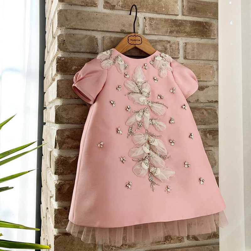 Baby Girl Birthday Dresses Embroidery Bead Sequin Princess Dress Toddler Party Dress