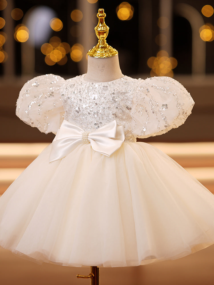 Baby Girl Birthday Party Dresses Girl Cute Bow Knot Sequin Formal Princess Dresses