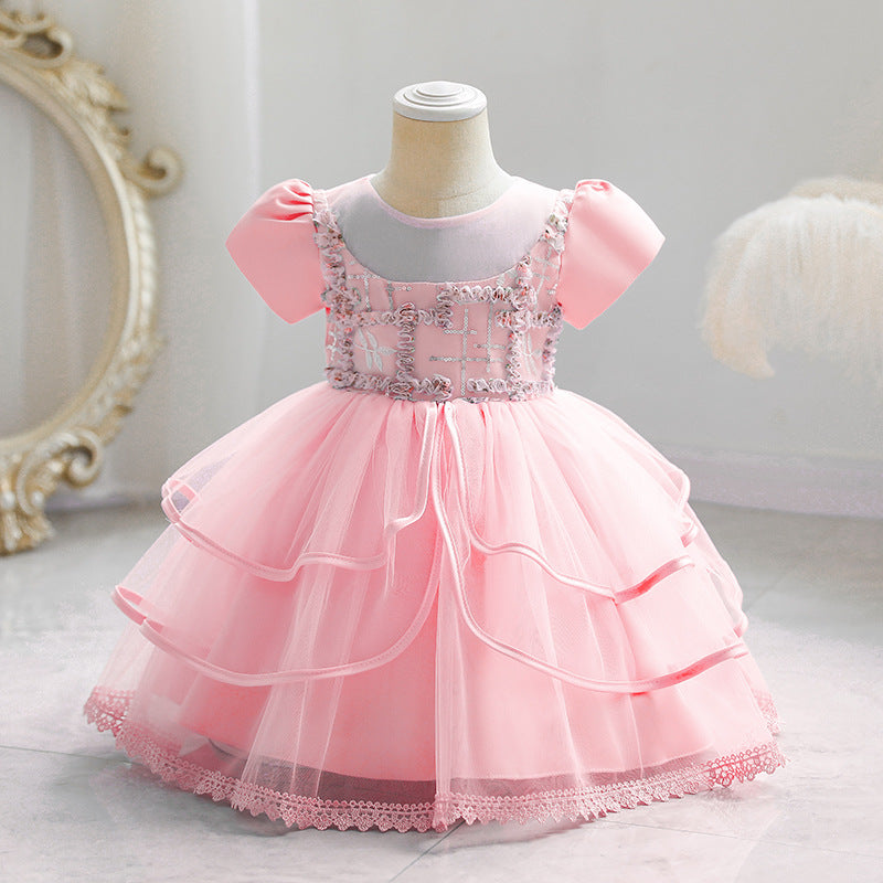 Baby Girl Dress Toddler Princess Dress Textured Communion Pageant Party Dress
