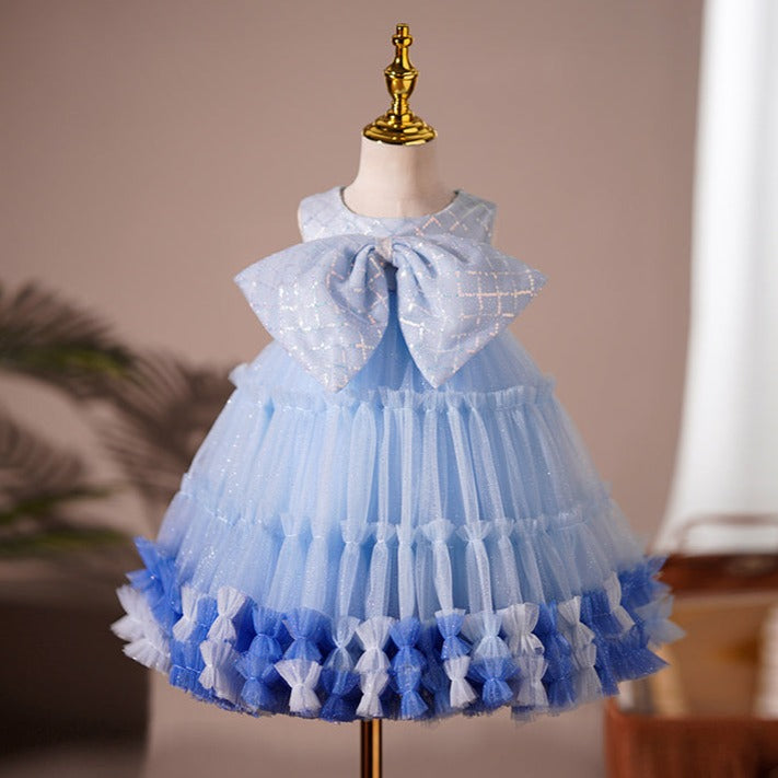 Baby Girl Dress Toddler Ball Gowns Summer Big Bow Sleeveless Party Princess Dress