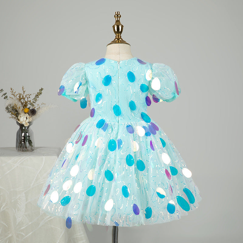 Baby Girl Dress Toddler Ball Gowns Princess Circle Sequins Birthday Party Dress