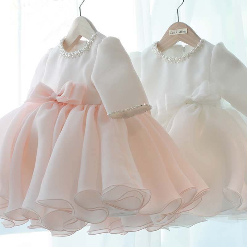 Elegant Girls Baptism Dress Toddler Birthday Princess Dress