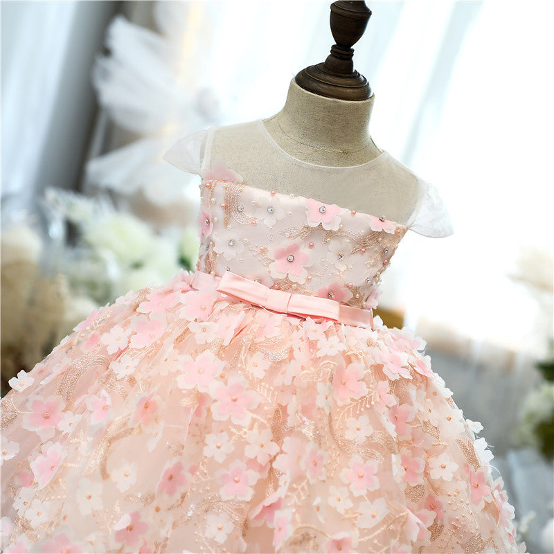 Baby Girl Pageant Dresses Toddler Elegant Puffy Cute Birthday Party Prom Dress