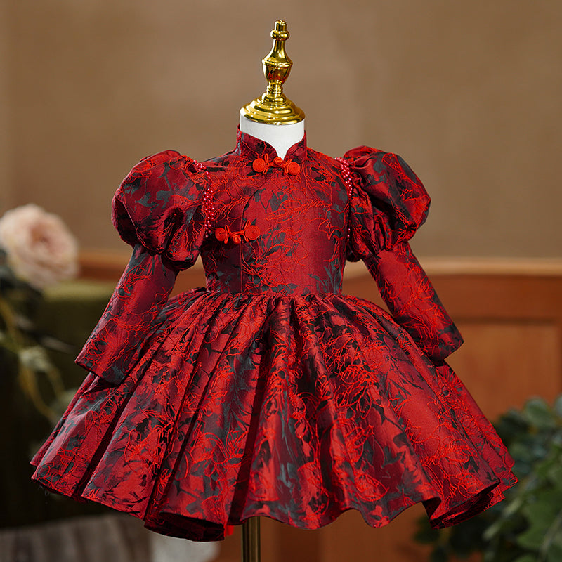 Girl Christmas Dress Baby Girl Dress Flower Girl Dress Autumn Elegant Red Embroidery Long Sleeve Princess Party Dress, Red (long) / 4-5 Years (120cm) Girl Christmas Dress Baby Girl Dress Flower Girl Dress Autumn Elegant Red Embroidery Long Sleeve Princess Party Dress, Red (long) / 4-5 Years (120cm)