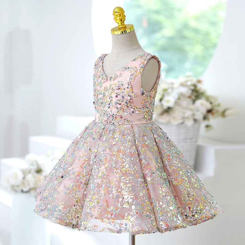 Cute Baby Girl Sequins Wedding Princess Dress