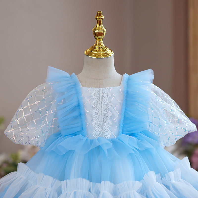 Toddler Ball Gowns Little Girl Summer Fluffy Cake Princess Party Communion Dress