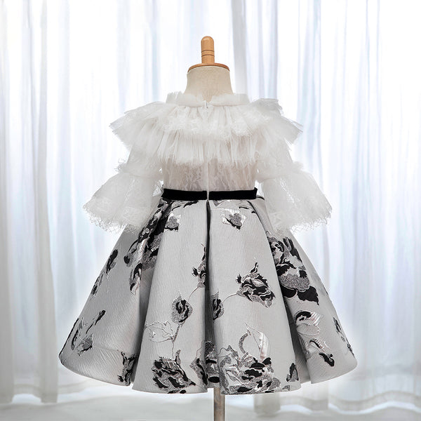 Baby Girl Elegant Summer Lace Print Princess Dress