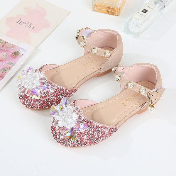 Girl Elegant Sequin Beads Princess Shoes