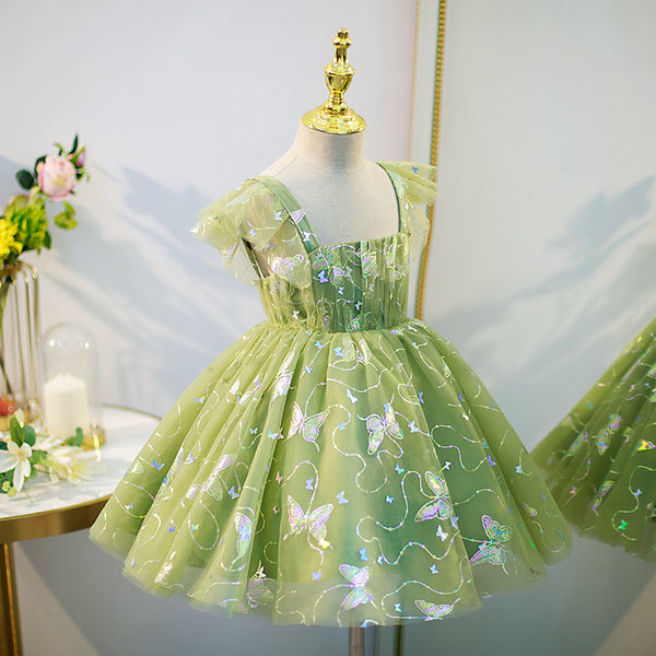 Baby Girl Easter Dress Princess Dress Summer Green Sleeveless Butterfl ...