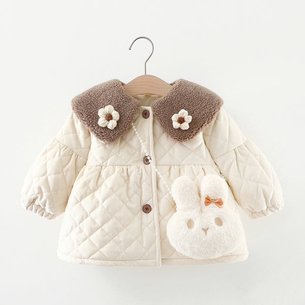 Baby Girl Plush Jacket Toddler Winter Warm Rabbit Coat