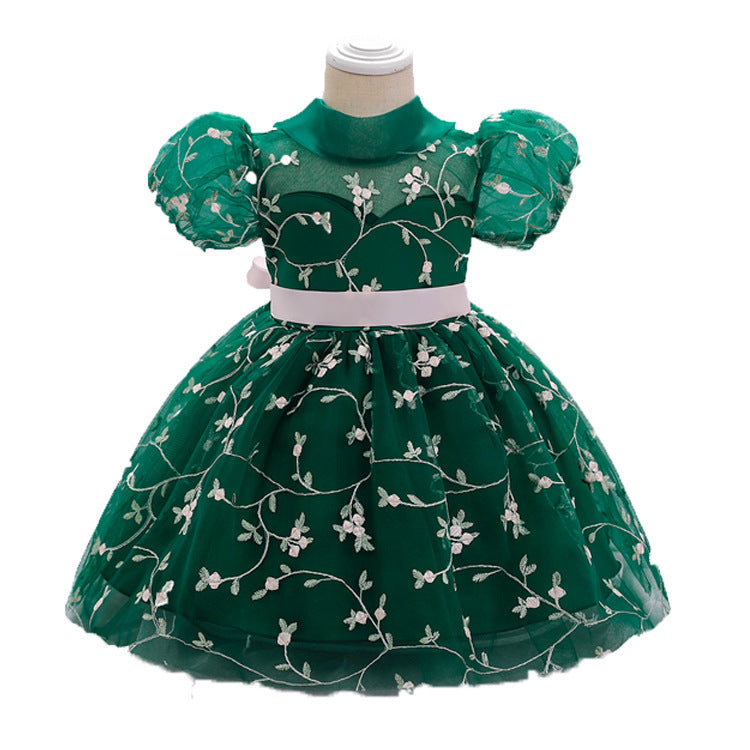 Baby Girl Floral Puffy Birthday Cake Dress Flower Girl Dresses