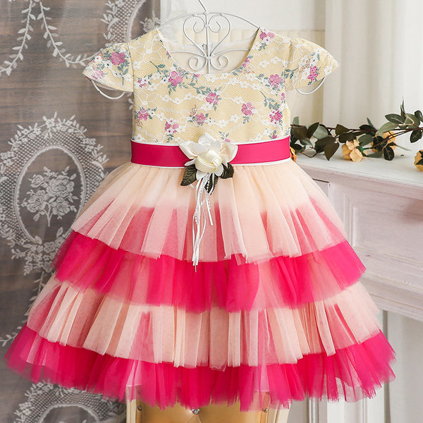 Baby Girl Flowers Birthday Cake Dress