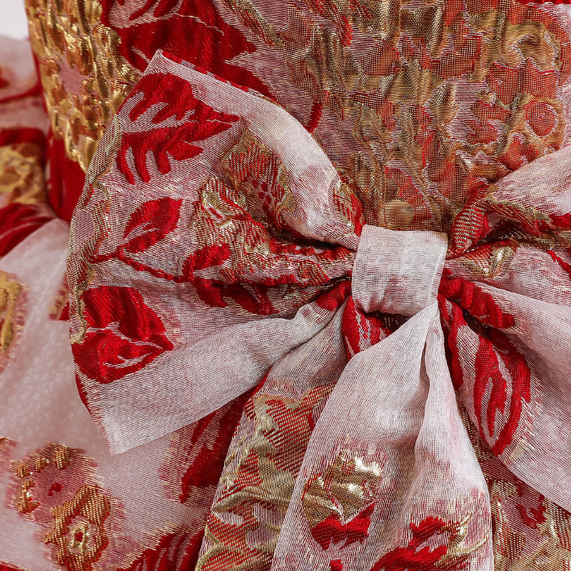 Bow Mesh Puff Princess Dress