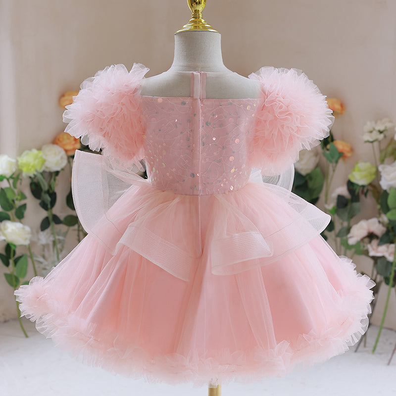Kid Baby Girls Princess Pink Sequin Fluffy Dresses main image 0