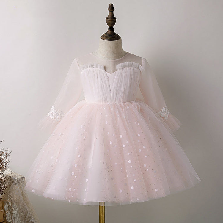 Baby Girl Formal Princess Dresses Toddler Pink Pageant Birthday Party Ball Gowns