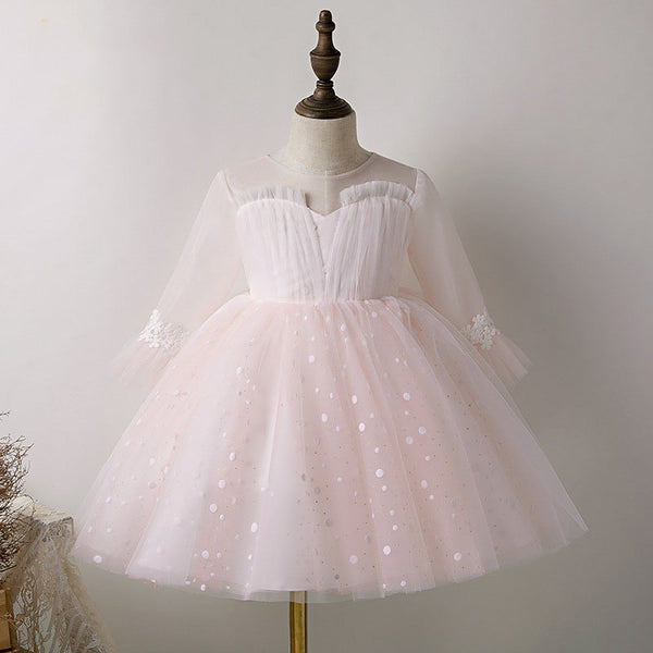 Baby Girl Formal Princess Dresses Toddler Pink Pageant Birthday Party Ball Gowns