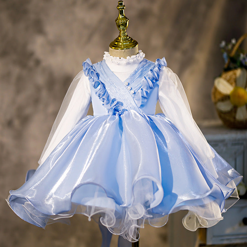 Baby Girl Pageant Dresses Girl Ruffle Puffy Formal Princess Cake Dress Toddler Birthday Party Dress