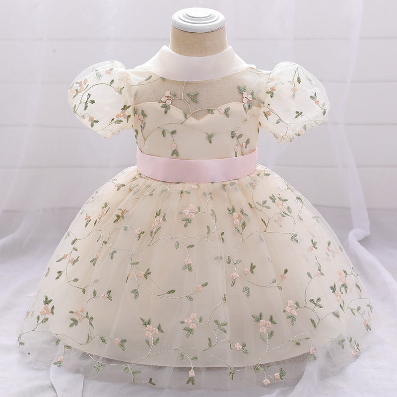 Baby Girl Floral Puffy Birthday Cake Dress Flower Girl Dresses