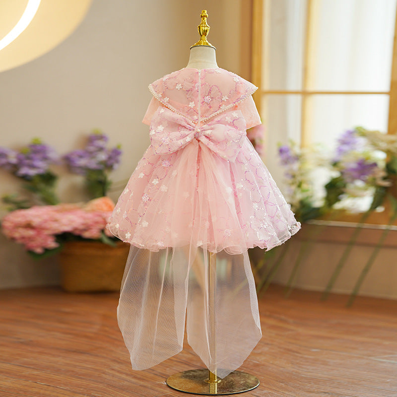 Cute Baby Girl Flower Sequins Puffy Princess Dress