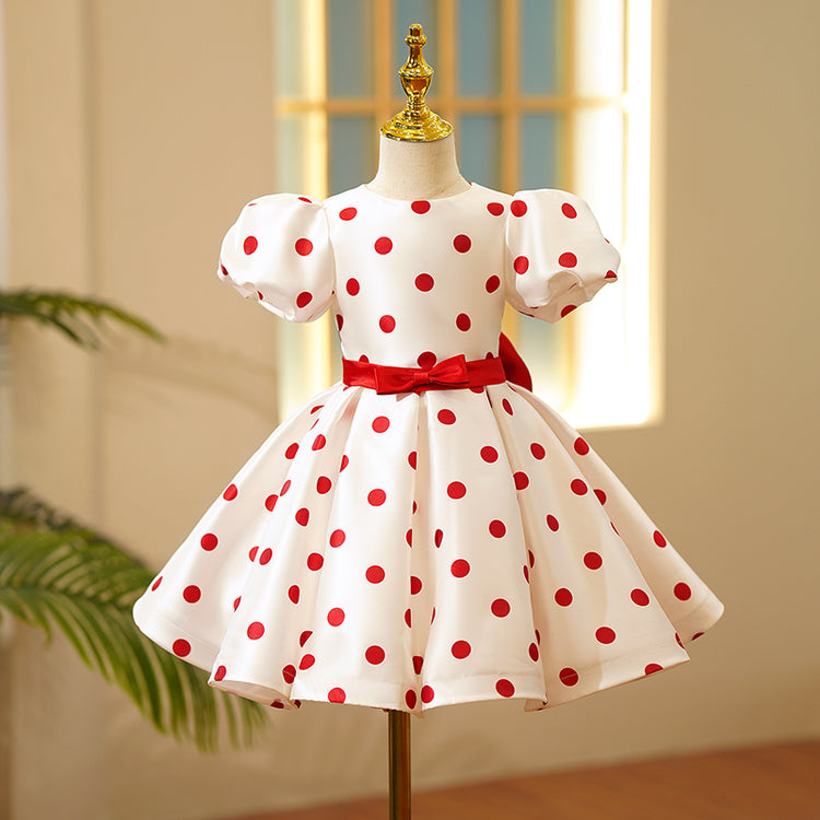 Elegant Cute Baby Girl Polka Dot Birthday Party Princess Dress