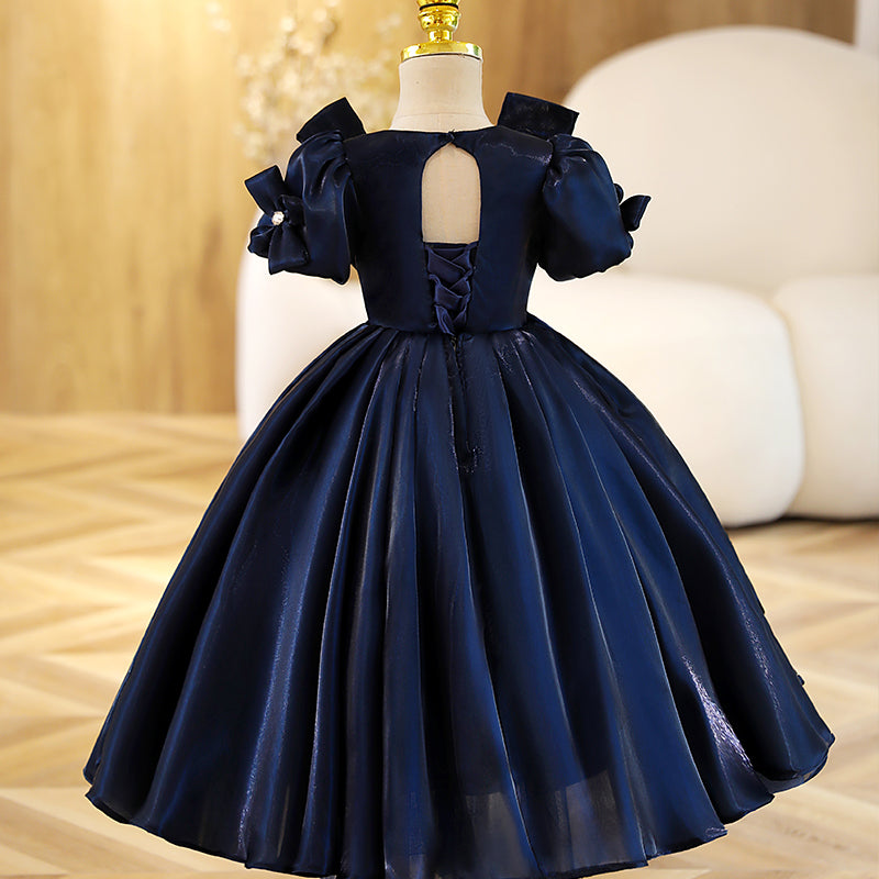 navy blue toddler dress Kids Lace Tulle Party GACH053 Laura Lace Dress Navy Blue In a dark blue flower girl dress from Sara Dresses Navy Blue Flower Girl Blue