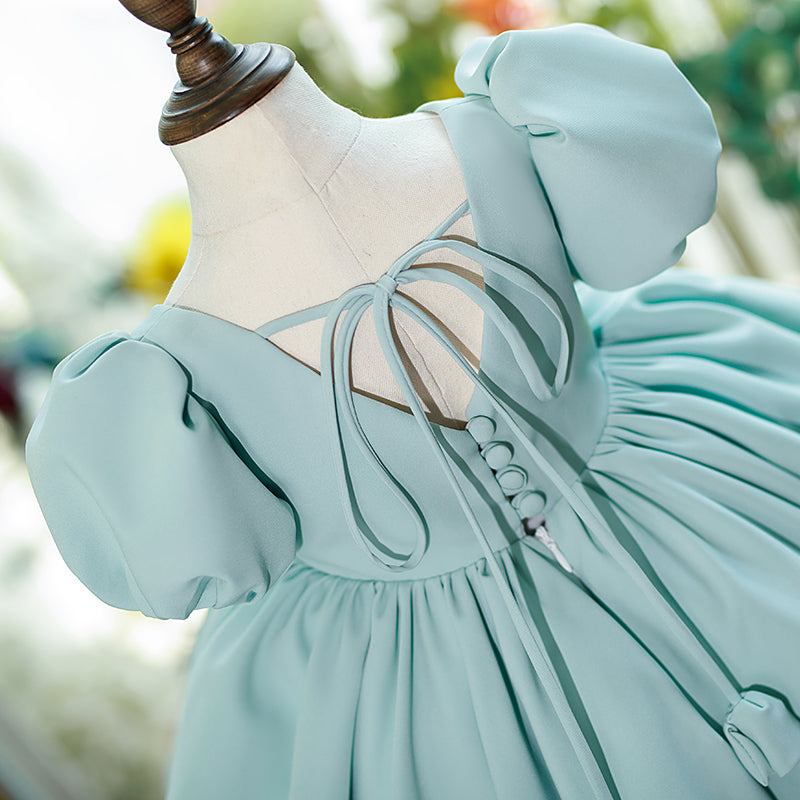 Baby Girl Birthday Party Dress Toddler Summer Puff Sleeves Wedding Princess Dress