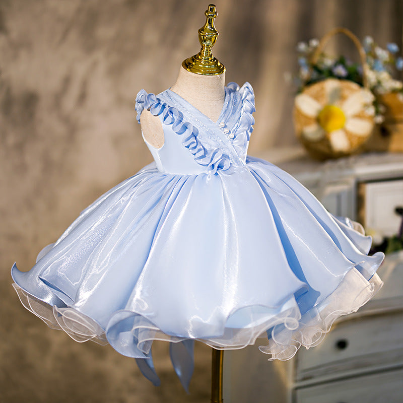 Baby Girl Pageant Dresses Girl Ruffle Puffy Formal Princess Cake Dress Toddler Birthday Party Dress