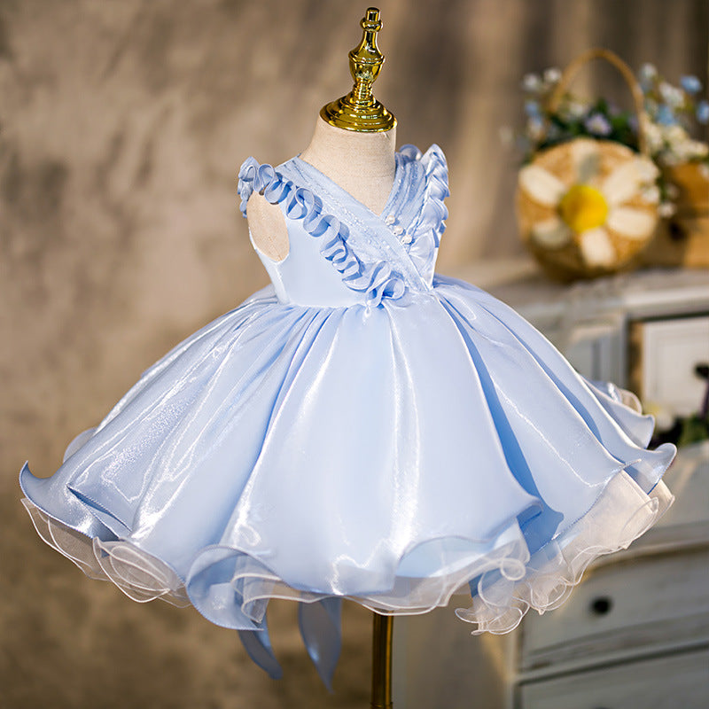 Baby Girl Pageant Dresses Girl Ruffle Puffy Formal Princess Cake Dress Toddler Birthday Party Dress, Blue / 1-2 Years (90cm) Baby Girl Pageant Dresses Girl Ruffle Puffy Formal Princess Cake Dress Toddler Birthday Party Dress, Blue / 1-2 Years (90cm)