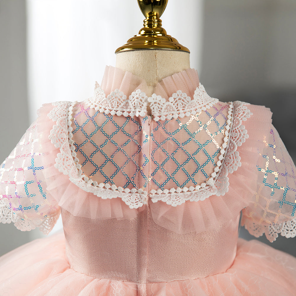 Baby Girl Dress Toddler fluffy Puff Sleeve Mesh Summer Cute