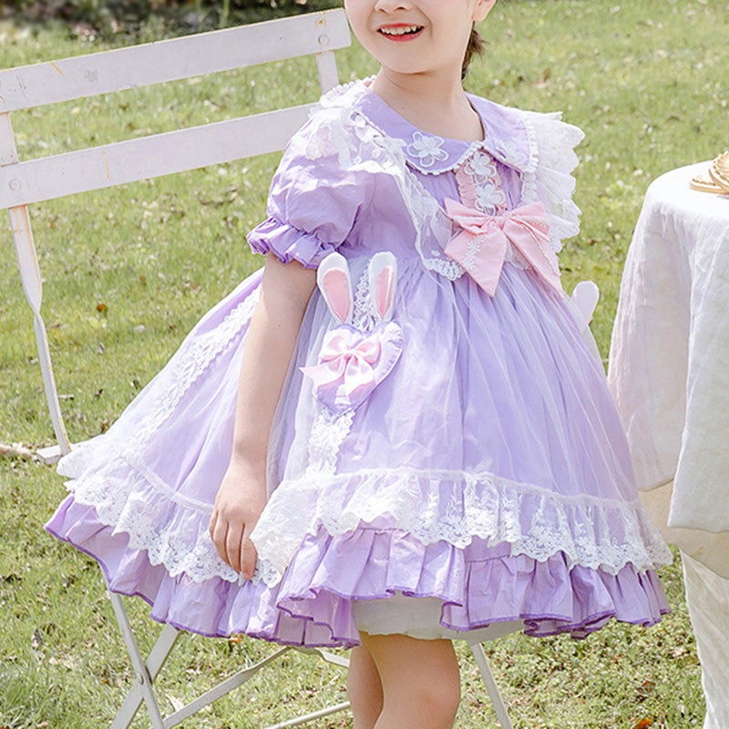 Toddler Ball Gowns Baby Girl Summer Cozy Lolita Lace Flower Princess Puffy Dress