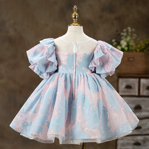 Baby Girl and Toddler Summer Puff Sleeve Bow Princess Party Dress ...