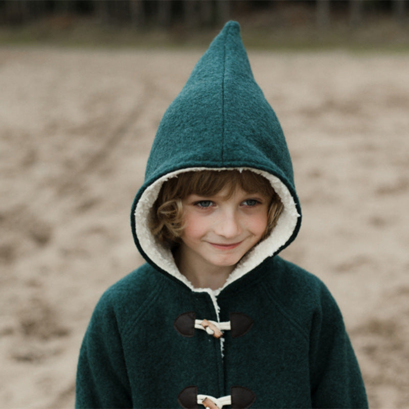 Vintage Child Elf Hat Claw Button Overcoat