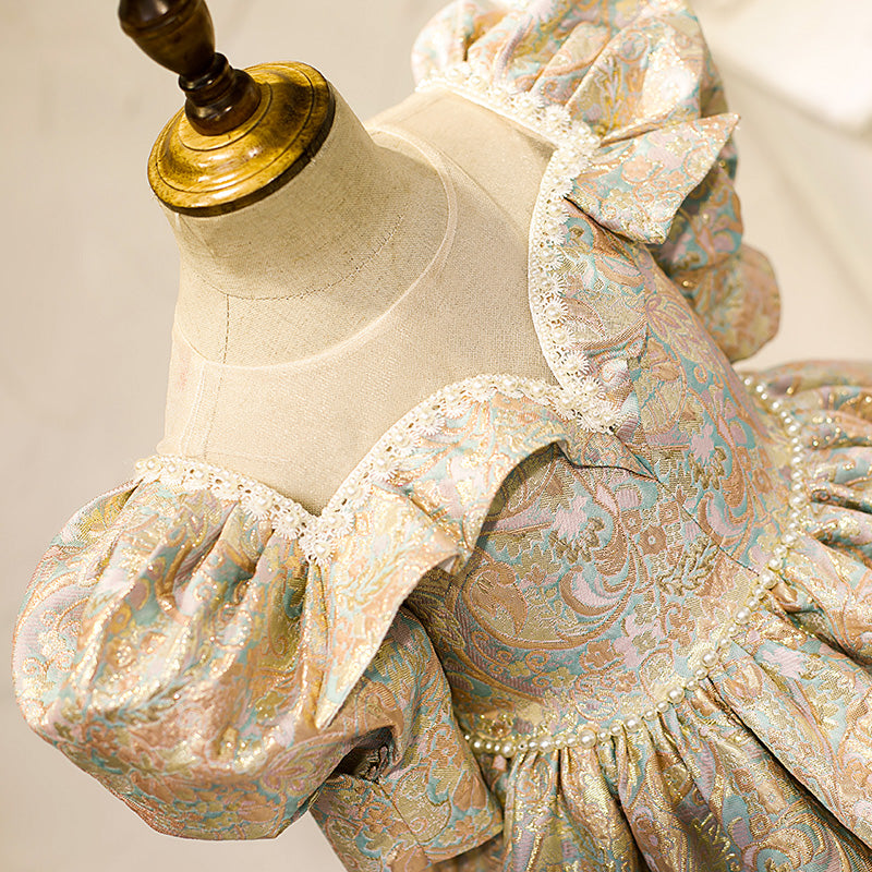 Baby Girl Formal Princess Dress Easter Dress Toddler Vintage Summer Puff Sleeve Prom Dress