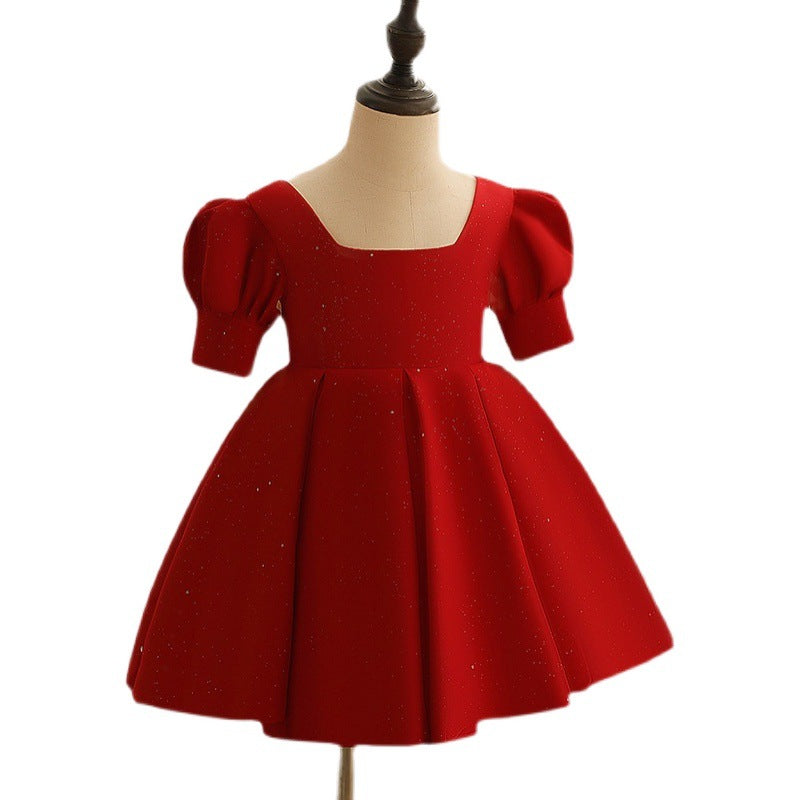 Flower Girl Dresses - Girl Christmas Dress Baby Girl Dresses Cozy Bow Puffy Princess Cake Dress Toddler Christmas Dress Little Girl Party Dresses, Red Flower Girl Dresses - Girl Christmas Dress Baby Girl Dresses Cozy Bow Puffy Princess Cake Dress Toddler Christmas Dress Little Girl Party Dresses, Red