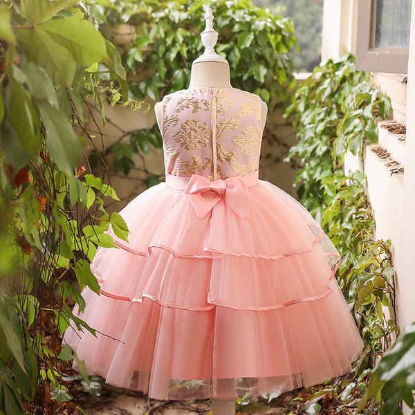 Girls Pageant Dresses Baby Girl Pink Mesh Cute Fluffy Birthday Ball Gowns