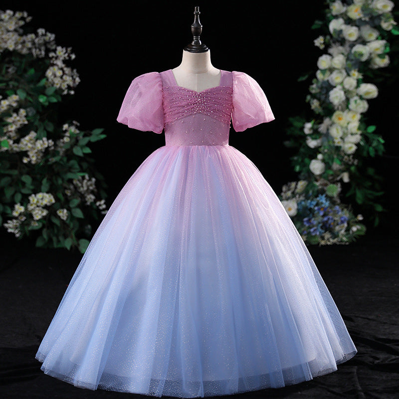 Little Girl Communion Dress Girl Gradient Rainbow Birthday Party Pageant Dress