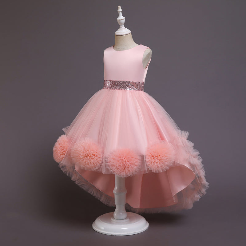 Baby Girl Easter Dress Birthday Party Dreamy Pom-pom Puffy Flower Girl Princess Pageant Dress