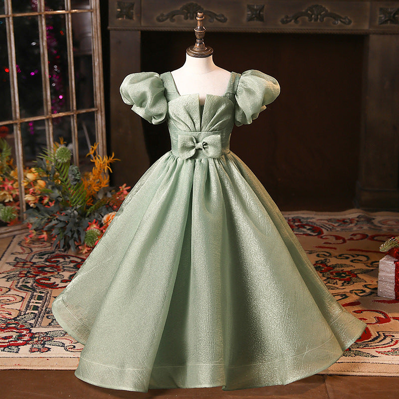 Girl Princess Dress Children Large Fluffy Skirt Elegant Retro Puff Sleeve Birthday Party Dress, Green / 7-8 Years (140cm) Girl Princess Dress Children Large Fluffy Skirt Elegant Retro Puff Sleeve Birthday Party Dress, Green / 7-8 Years (140cm)