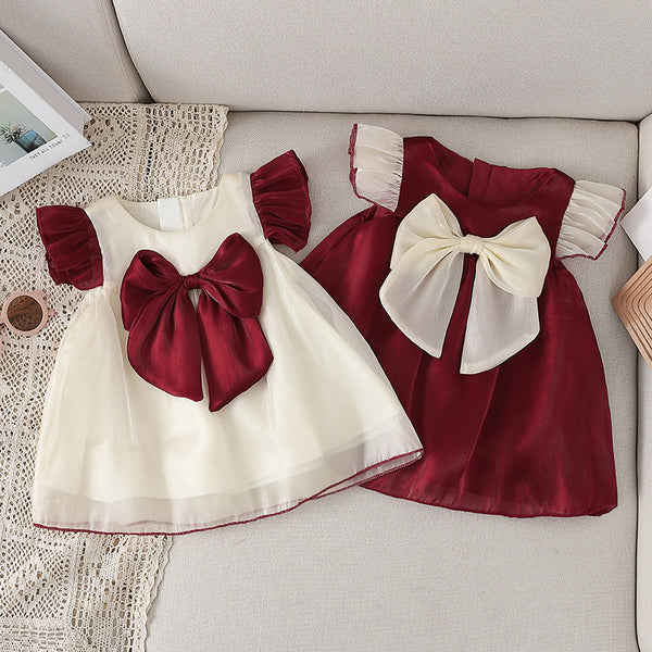 Infant Sweet Dress Toddler Summer Big Bow Dress