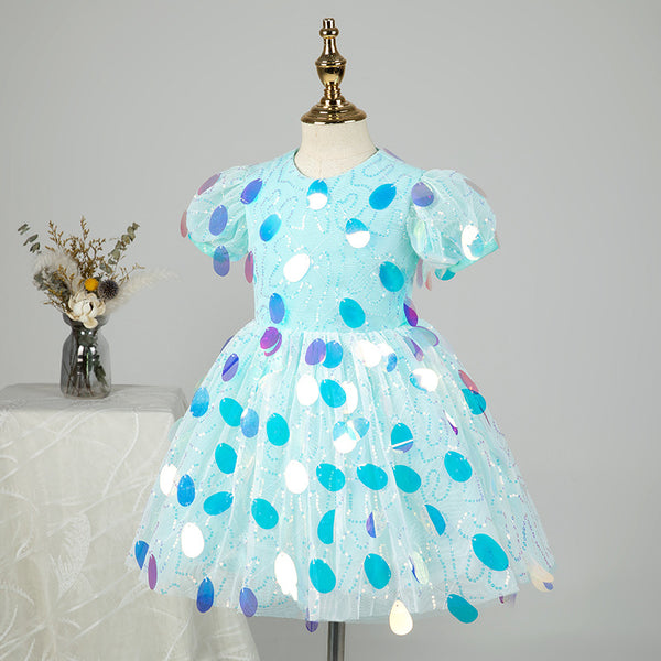 Baby Girl Dress Toddler Ball Gowns Princess Circle Sequins Birthday Party Dress