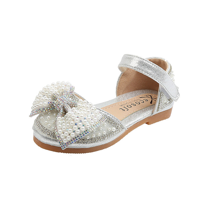 Girl Dress Shoes Summer Bead Bow Princess Sandals