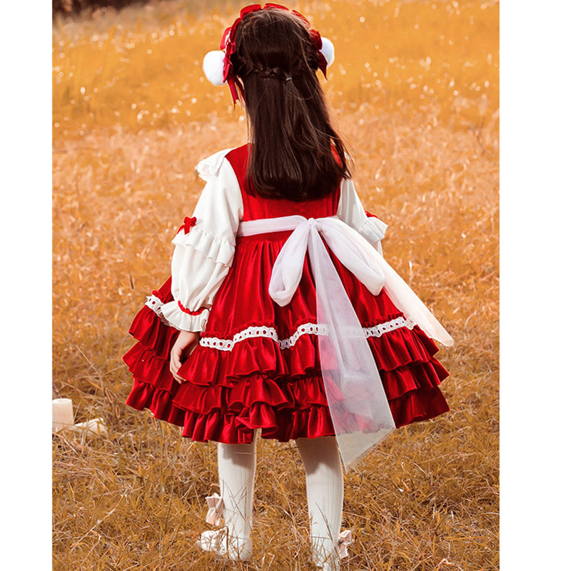 Baby Girl Dress Toddler Ball Gowns Christmas Lolita Velvet Fluffy Princess Dress