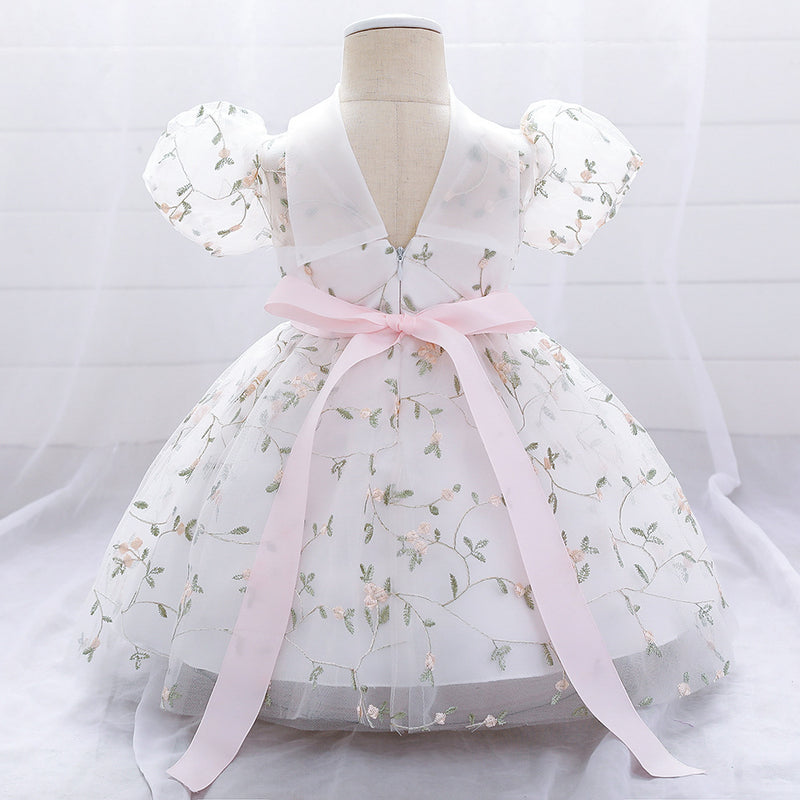 Baby Girl Floral Puffy Birthday Cake Dress Flower Girl Dresses