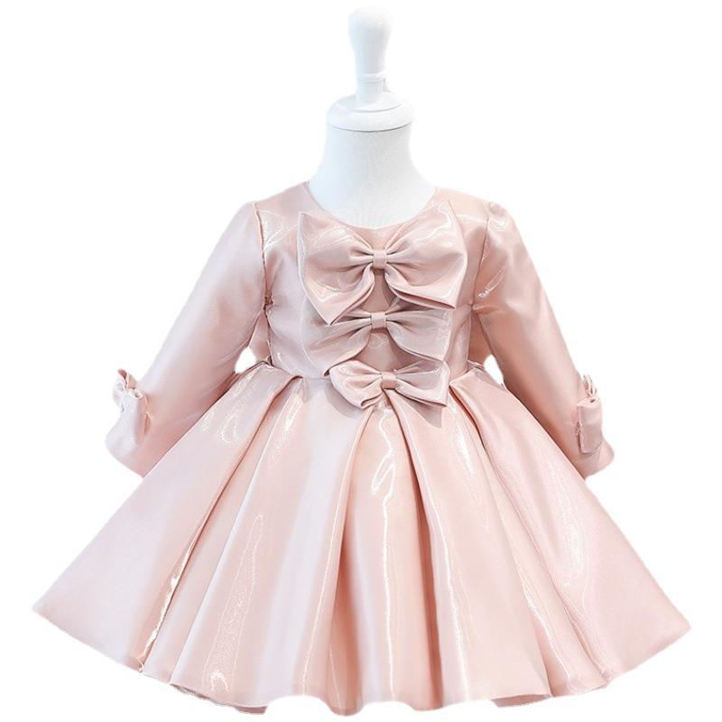 Baby Girl Dress Toddler Autumn Winter Princess Dress Bow Knot Birthday Party Dress