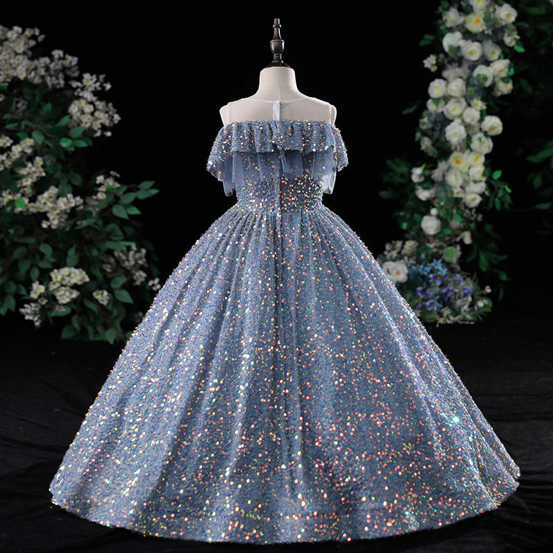 Sequin V-neck Princess Dress