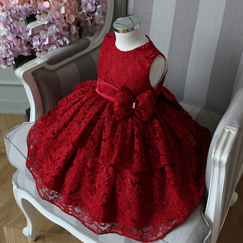 Girl Christmas Dress Baby Girl Formal Princess Dresses Infant Lace