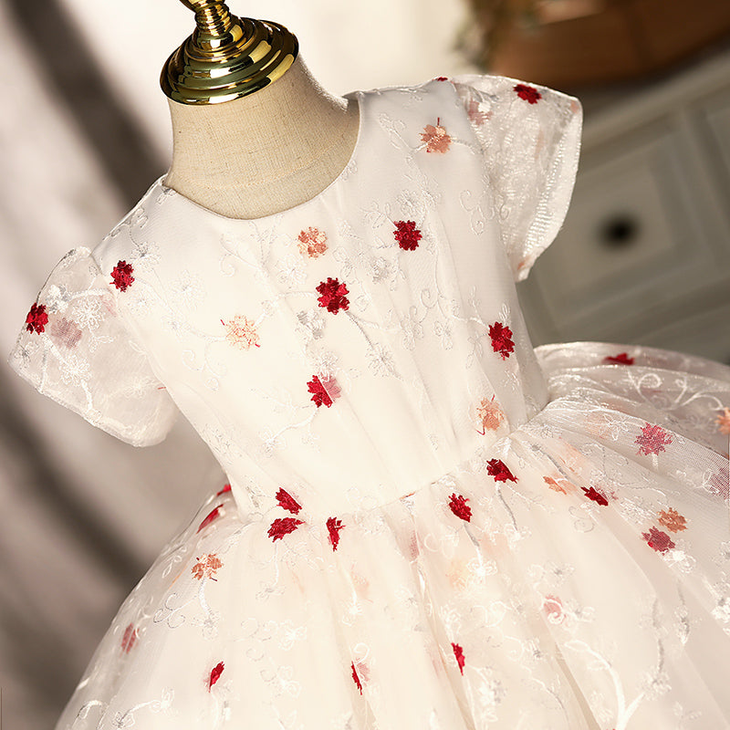First Communion Dress Baby Girl Retro Elegant Cute Formal Princess Dresses Toddler Prom Dress